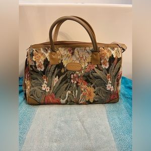 Adolfo carpet bag with crossbody strap